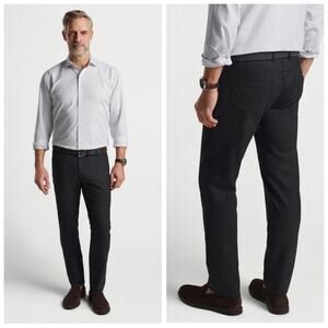 Peter Millar 100% Wool Gray Excursionist Flex Alpine Five-Pocket Trouser - Sz 35